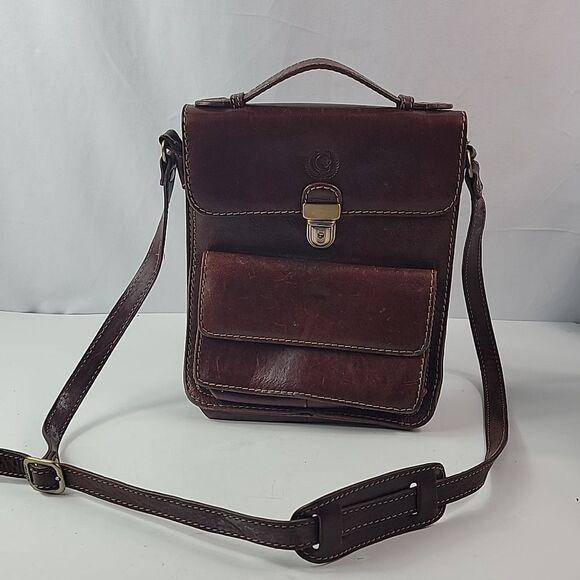 CHIARUGI Genuine Leather Men's Messenger Crossbody Bag - Picture 1 of 14
